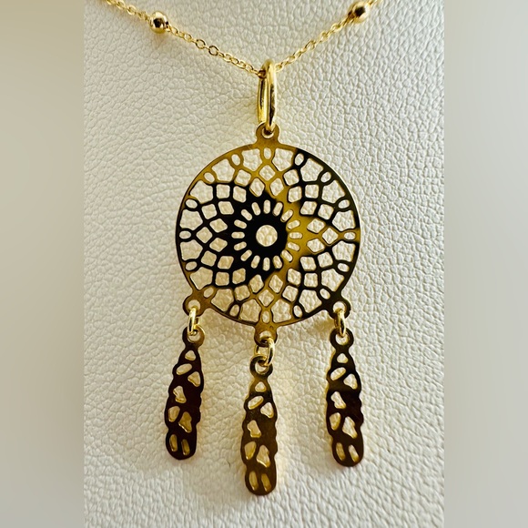 Dream Catcher Pendant. 💛 Real 18(18k) Karat Solid Gold Jewelry - Picture 2 of 10